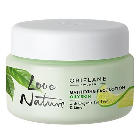 Love Nature Mattifying Face Lotion with Organic Tea Tree & Lime