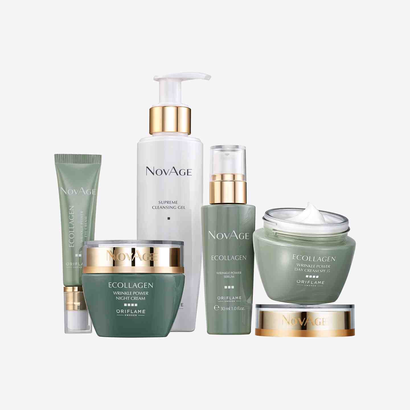 NovAge Ecollagen Wrinkle Power SET Set of 5 full-size products.
