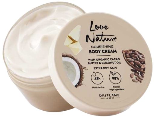 Love Nature Nourishing Body Cream with Organic Cacao Butter & Coconut Oil