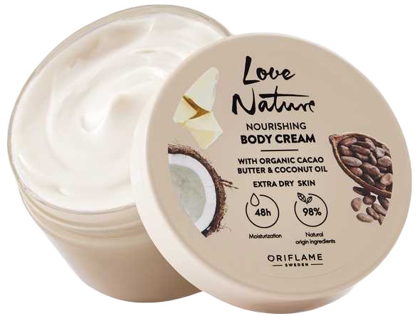 Love Nature Nourishing Body Cream with Organic Cacao Butter & Coconut Oil
