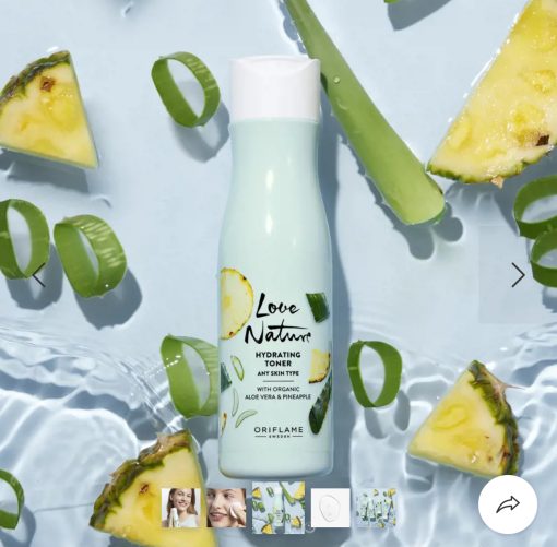 Love Nature Hydrating Toner with Organic Aloe Vera & Pineapple 150ml - Image 4